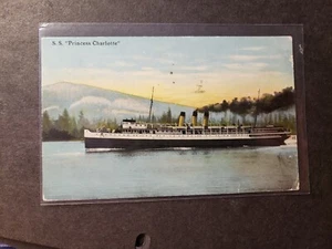 Steamer SS PRINCESS CHARLOTTE, VICTORIA, BC, Canada 1911 Naval Postcard - Picture 1 of 2