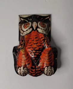 U.S. Metal Toy Owl Clicker Tin Litho Halloween Vintage Noisemaker Noise Maker - Picture 1 of 4