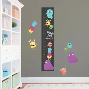 Personalised Cute Monsters Critters Height Growth Chart 8 Vinyl Wall Stickers - Bild 1 von 8