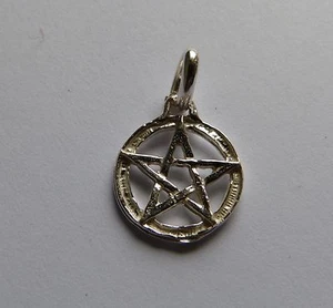 Kleiner STERN - Pentagramm Pentakel mit Kontur 925 Silber Anhänger  - Bild 1 von 2