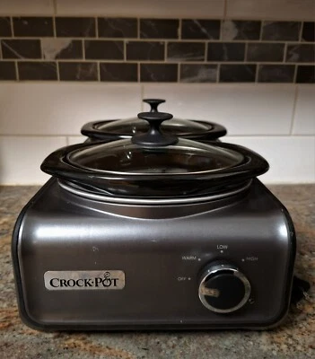 Crock-Pot SCCPMD1-CH Hook Up Double Oval Connectable 2 1-Quart Slow Cookers Pots - Image 1 of 4