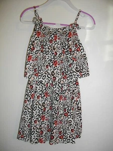 * MATALAN * GIRLS WHITE / BLACK ANIMAL COTTON JERSEY SUN SUMMER DRESS 6 YRS - Picture 1 of 4