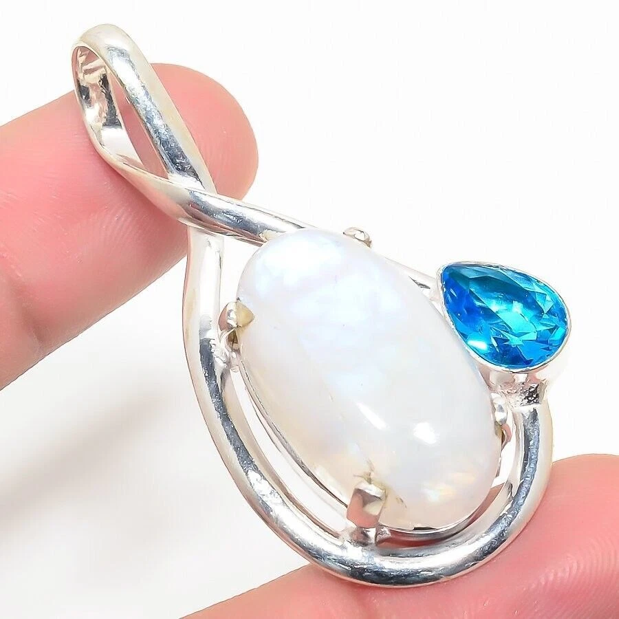 Ciondolo gioielli in argento sterling 925 fatto a mano con pietra preziosa... - Immagine 1 di 1