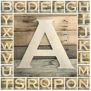 Copperplate Font, Wooden Letter Cutout, Unfinished Cheap Letters, Large Letters - Picture 1 of 1