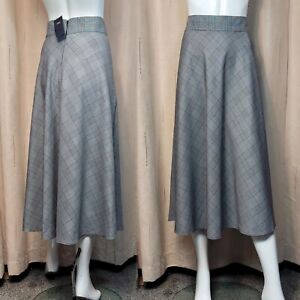 M&S Long Midi FLARED Checked SKIRT ~ Size 18 ~ GREY Mix (rrp £35)