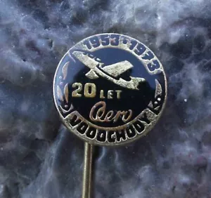 1973 Aero Vodochody Aircraft Factory 20th Anniversary L-29 Delfin Jet Pin Badge - Picture 1 of 3