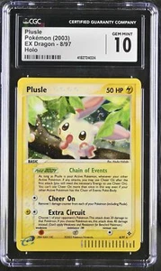 CGC 10 gemas como nuevas Plusle 2003 EX Dragon 8/97 holograma raro - Imagen 1 de 2