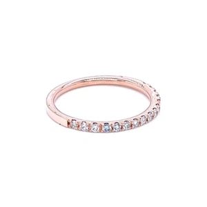 14K Rose Gold Band with 16 Diamonds - Picture 1 of 3