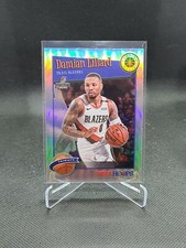 Damian Lillard 2019-20 Hoops Premium Tribute Silver Prizm Card #291  Trail...