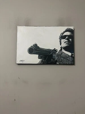 Clint Eastwood Dirty Harry Movie 12" x 18" Pop Art Painting Chris Cargill - Image 1 of 4