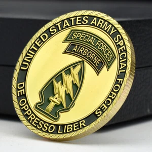 1775 US Army Special Forces Golden Coin Airborne Ornament Memorial Medal - Picture 1 of 12