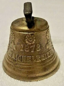 VINTAGE 3.5" HIGH 3 7/8" Diameter 1878 SAIGNELEGIER CHIANTEL FONDEUR BRASS BELL - Picture 1 of 7