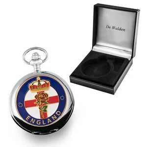 Mens Quality England Enamel Fronted Pocket Watch Wedding Gift Best Man Ushers - Picture 1 of 6