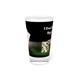 Poker-Thema 16 Unzen Pint Glas - "Ich falte nicht einmal meine Wäsche" Design - Bild 1 von 5