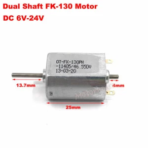 DC 6V-24V 12V 6000RPM Dual Shaft Mini FK-130PH Carbon Brush Motor DIY Toy Hobby - Picture 1 of 6