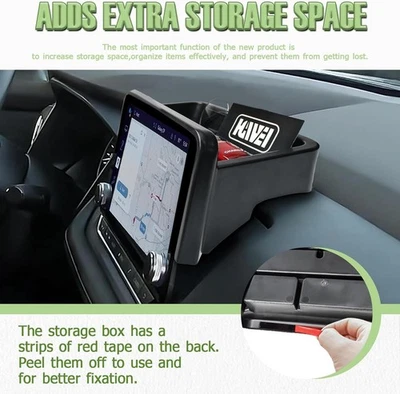 Center Console Dashboard Storage for Nissan Rogue 2021-26 Premium Plastic Black. Foto 1 de 4