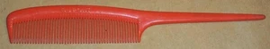 VINTAGE DUPONT ROT NYLON RATTENSCHWANZ NECKEN FEINE ZÄHNE STYLING HAARKAMM USA - Bild 1 von 4