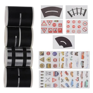 13 Pcs Toy Car Road Road Sticker Rolls Toy Train Road Road Tape Kids - Afbeelding 1 van 12