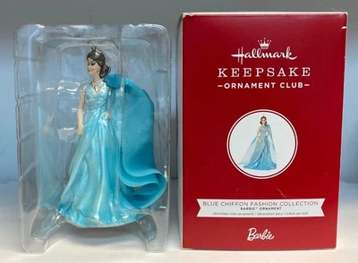 Barbie Club de adornos exclusivo para miembros Hallmark 2019 azul gasa moda colección Foto 1 de 2