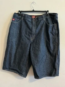 Ecko Shorts Mens 42 Blue Baggy Vtg Y2K Hip-Hop Streetwear Wide Leg Embroidered - Picture 1 of 13