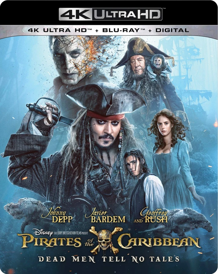 Pirates of The Caribbean Dead Men Tell No Tales 4k Ultra HD BLURAY Digital