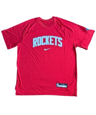 Nike NBA Houston Rockets Hombres Grande Alto 75 Aniversario Prejuego Camiseta de Tiro Foto 1 de 4