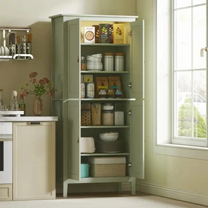 Tall Pantry Cupboard Storage Cabinet Tallboy Kitchen Dresser Motion Sensor Unit - Picture 1 of 10