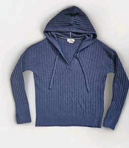 Vineyard Vines Seaspun Cashmere Hooded Sweater Deep Bay Navy Womens Size M - Picture 1 of 5
