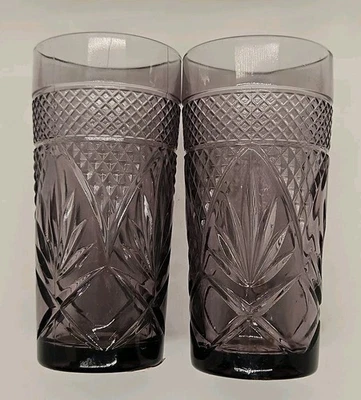 Juego de 2 vasos vintage de amatista púrpura  Foto 1 de 4