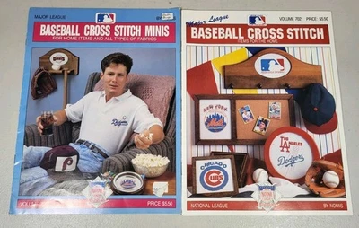 Lot of 2 MLB Major League Baseball Cross Stitch Pattern Books - Image 1 of 2