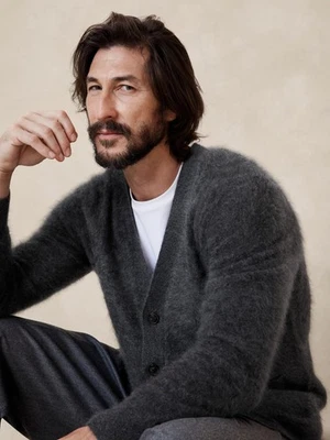 Cárdigan para hombre Banana Republic S pequeño Alta de cachemir cepillado gris carbón ¡NUEVO CON ETIQUETAS! Foto 1 de 4