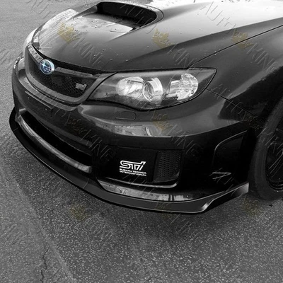 FIT 2011-2014 SUBARU WRX STI 3PCS PAINTED BLACK FRONT BUMPER BODY SPOLIER LIP - Image 1 of 4