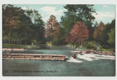 WERTZ'S DAM TULPEHOCKEN CREEK Tributario Schuylkill River Reading PA Postal DB Foto 1 de 2