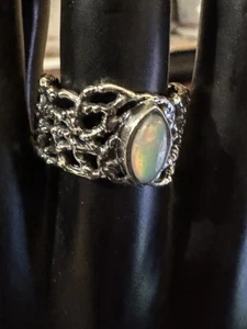 Sterling Silber natürlicher Opal Ring Größe 7,75" Neu - Bild 1 von 6