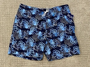 Charleston Threads Blue Octopus Mens Pattern XXL Lined Swimtrunks 7” Inseam NWT - Picture 1 of 11