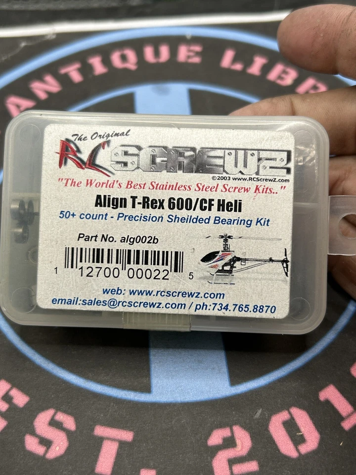 RCScrewZ Metal Shielded Bearing Kit alg002b for Align T-REX 600 - Image 1 of 1