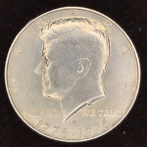 1976 D Kennedy Half Dollar Bicentennial US $.50 Coin AU Condition  - Picture 1 of 2