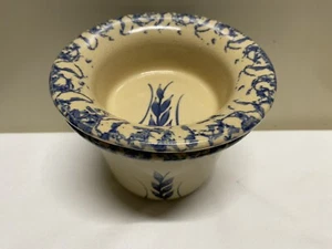 Vtg Robinson Ransbottom RPR Pottery Blue Spongeware/Wheat Butter Keeper 2 Pc SET - Picture 1 of 15