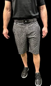 Black Elephant print Golf Shorts Dri-Fit Air Jordan inspired by Flight Golf - Picture 1 of 7
