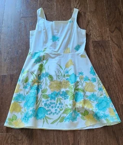 Alyn Paige ärmelloses Damenkleid Garten Party grün, blau, gelb, weiß - Bild 1 von 8