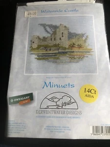 NEU, UNGEÖFFNET, DERWENTWATER, MINUETTE GEZÄHLTE KREUZSTICHPACKUNG "WATERSIDE CASTLE" - Bild 1 von 2