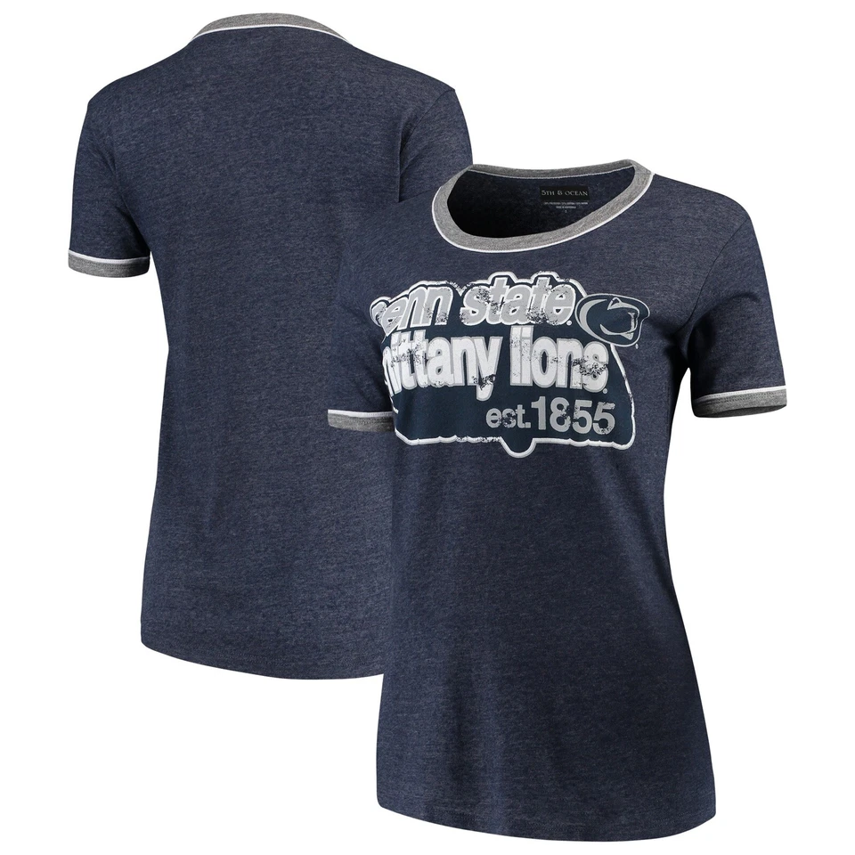 Penn State Nittany Lions Pink 5th & Ocean Womens T Shirt Retro Ringer Small - Image 1 of 1