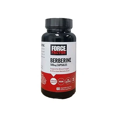 Force Factor Berberina 500 mg 60 Cápsulas Vegetais EXP 11/26 - Imagem 1 de 4