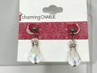 Nwt Charming Charlie Silvertone Faceted Ab Glass Drop Dangle Stud Earrings