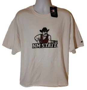 Champion New Mexico State Lobos Siebdruck 2XL T-Shirt, Neu mit Etikett weiß & kirschrot - Bild 1 von 10