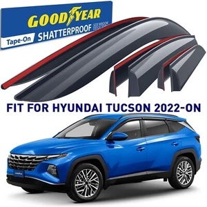 Protectores de lluvia Viseras de ventilación Pantalla para Hyundai Tucson 2022-2025 INROMPIBLE - Imagen 1 de 8