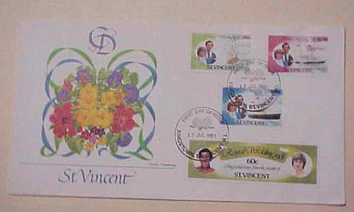 ST. VINCENT  FDC PRINCESS DIANA 1981 CACHET  UNADDRESSED  - Image 1 of 1