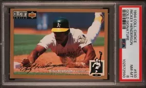 1994 Collector's Choice RICKEY HENDERSON Parallel GOLD SIGNATURE Card 510 PSA 8 - Bild 1 von 2