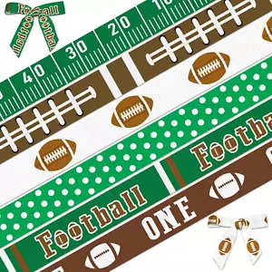 6 Rolls Football Ribbon for Wrapping Gifts, Football Theme Ribbon for Gift Wrapp - Picture 1 of 5