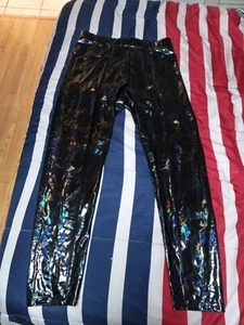 Shein Lacklederhose Damen schwarz glänzend Hose Large Unisex B10 - Bild 1 von 4